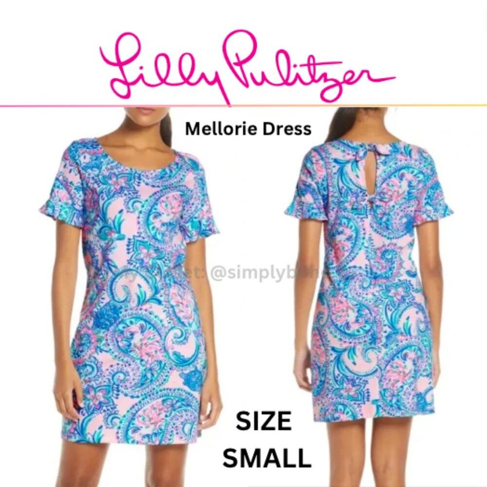 LILLY PULITZER - Mellorie Dress Pink Tropics Tint Tangerine Dream  Size S  SMALL